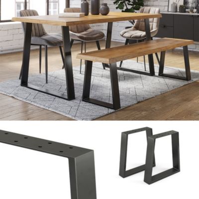Vicco Pieds de table Noir 40x42cm Trapézoïdal