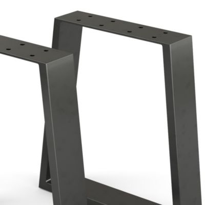 Vicco Pieds de table Noir 40x42cm Trapézoïdal