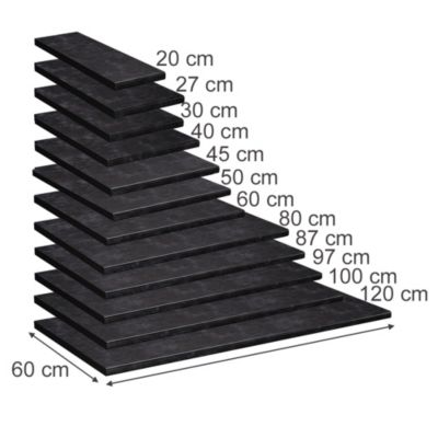 Vicco Plan de travail cuisine Anthracite 160cm