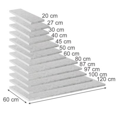 Vicco Plan de travail cuisine blanc/marbre 120cm