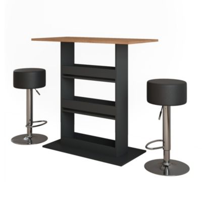Vicco Set de table de bar GKO/ANT 110x55cm avec 2 tabourets de bar