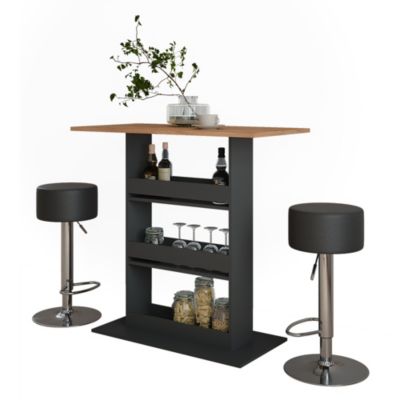 Vicco Set de table de bar GKO/ANT 110x55cm avec 2 tabourets de bar