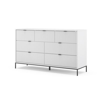 Vicco Sideboard  Blanc 42x81cm avec 7 tiroirs