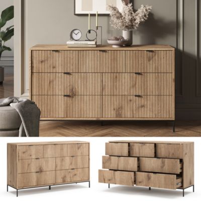 Vicco Sideboard Chêne Viking 42x81cm avec 7 tiroirs