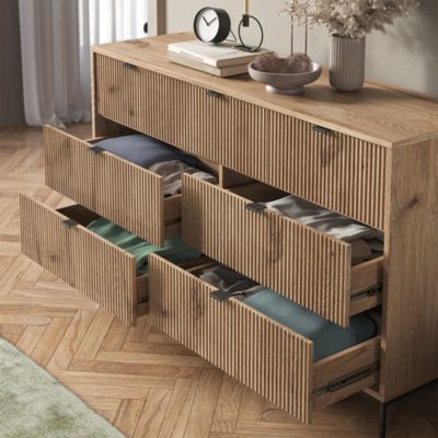 Vicco Sideboard Chêne Viking 42x81cm avec 7 tiroirs