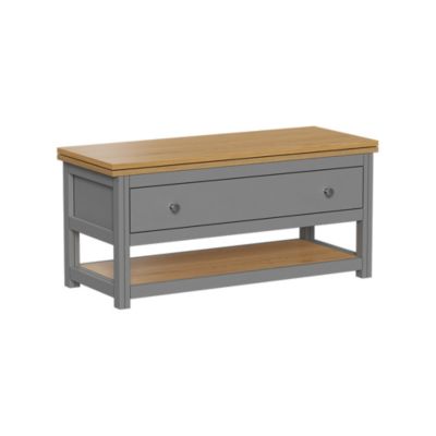 Vicco Table basse anthracite/chêne 100x40cm extensible