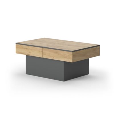 Vicco Table basse Anthracite/chêne doré 95x40cm Extensible