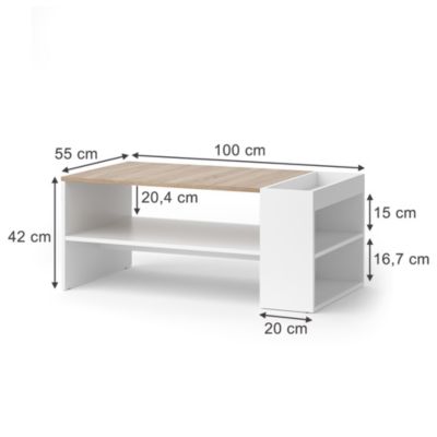 Table Basse Vicco TADE Blanche - 119x61x41 Cm - Moderne - NEUVE