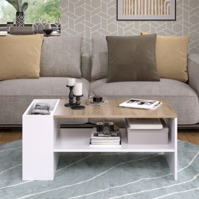 Table Basse Bari Blanc 105x60cm Vicco à Prix