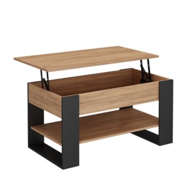 Vicco Table basse Chêne/Anthracite 92x51cm avec fonction de levage