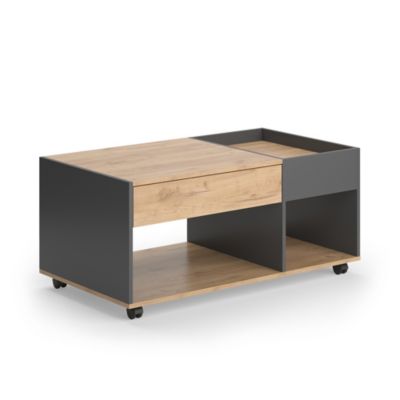 Vicco Table basse Chêne doré/anthracite 110x60cm avec tiroir