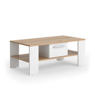 Vicco Table basse Chêne doré/blanc 89.8x46.4cm avec tiroir