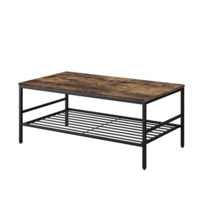 Vicco Table basse Chêne doré/noir 106x60cm avec tablette