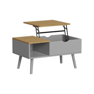 Vicco Table basse Gris 76x45cm avec fonction de levage
