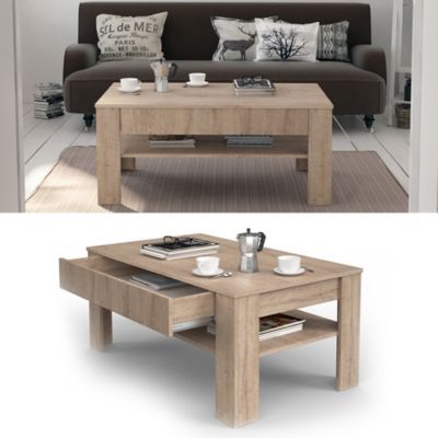 Table basse chêne sonoma 90x60x31 cm bois d'ingénierie - Table Basse - Meuble Salon - Table D