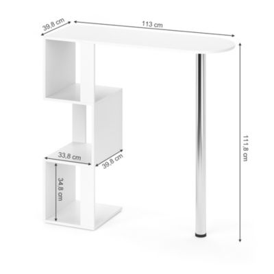 Vicco Table de bar Blanc 113x39.8cm