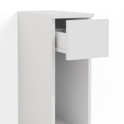 Table de chevet blanc brillante (Lot de 2) table chevet 3 tiroirs table nuit blanche - Ameublement