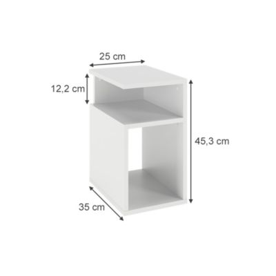 Vicco Table de chevet Blanc 25x65.3cm