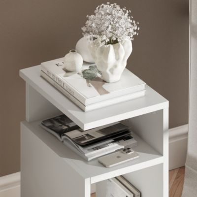 Vicco Table de chevet Blanc 25x65.3cm