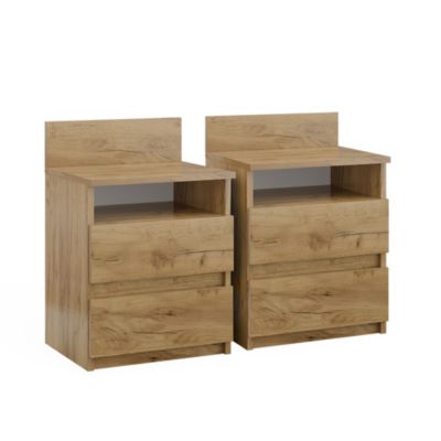 Vicco Table de chevet Chêne de force doré 32.3x59.1cm Lot de 2