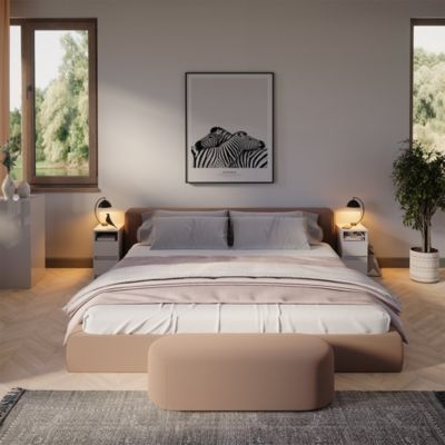 Vicco Table de chevet Florenz, Blanc Haute brillance, 46.2x60.5cm Set