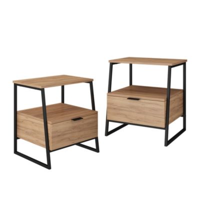 Vicco Table de nuit Chêne doré/noir Lot de 2