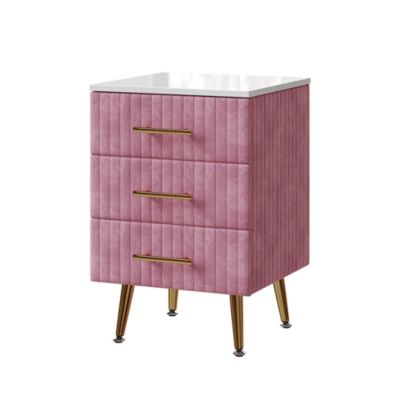 Vicco Table de nuit Rose 41x62cm avec 3 tiroirs