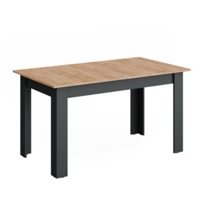 Vicco Table de salle à manger Anthracite/Chêne de force doré 140-180 x 80 cm extensible