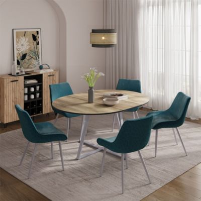 Vicco Table de salle à manger Chêne rustique/Gris 120-160 x 120 cm extensible