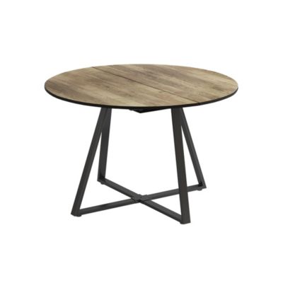 Vicco Table de salle à manger Chêne rustique/Noir 120-160 x 120 cm extensible