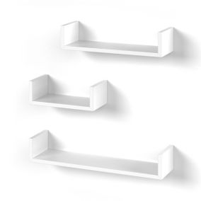 Vicco Étagère Blanc 60x10cm Set de 3 casiers
