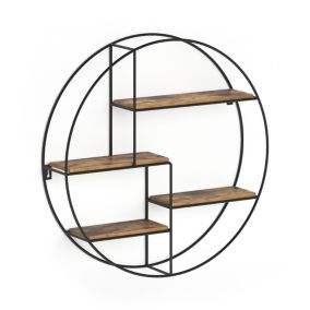 Vicco Étagère Bois antique 55x55cm Rond
