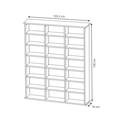 Vicco Étagère CD Sonoma 105.4x136cm