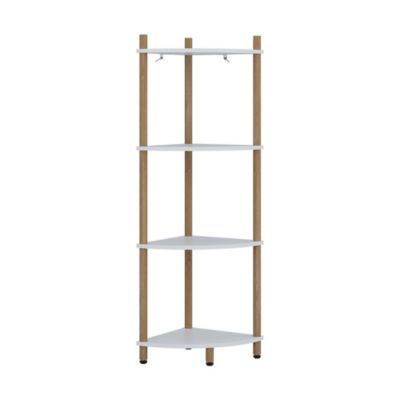 Vicco Étagère dangle blanc/pin 29x102.5cm avec 4 compartiments de rangement