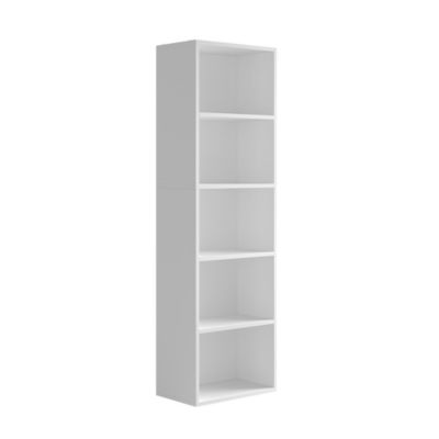 Vicco Étagère à livres Blanc 40x132cm avec 5 compartiments