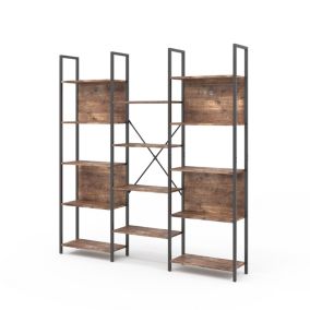 Vicco Étagère à livres Chêne rustique 158x166.5cm avec compartiments ouverts