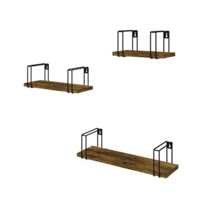 Vicco Étagère murale Bois antique 3 pièces