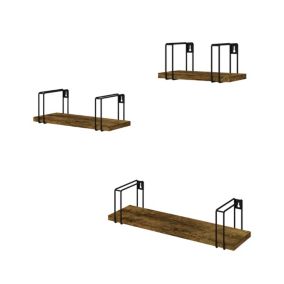 Vicco Étagère murale Bois antique 3 pièces