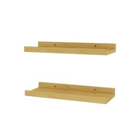 Vicco Étagère murale Naturel bois 40x4cm Set de 2 pièces 40