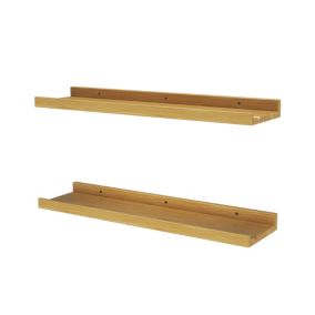 Vicco Étagère murale Naturel bois 60x4cm Lot de 2