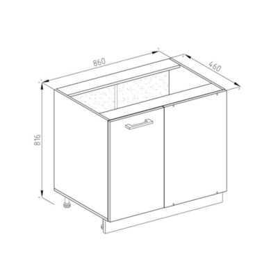 Vicco Universal Armoire dangle Gris 86cm avec porte, sans PT