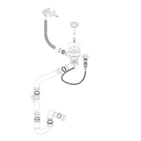 Vidage automatique gain de place 1 bac CUIPD033 pour évier inox RIKAS