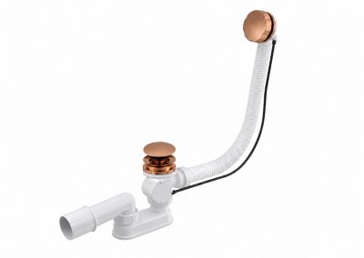 Vidage baignoire avec trop-plein - Bonde cooper brushed - Flexible