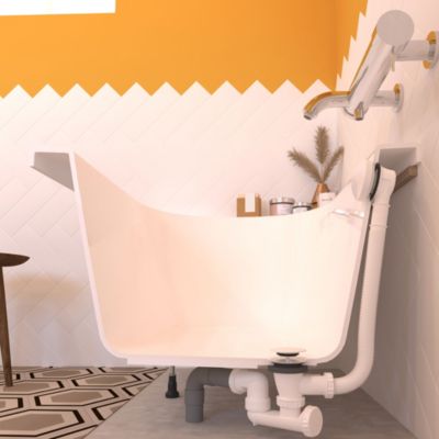 Image principale de Vidage de baignoire automatique à câble sortie orientable à 360° Valentin finition blanche