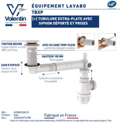 Ensemble complet vidage 60 pour évier 2 bacs - Wirquin Pro