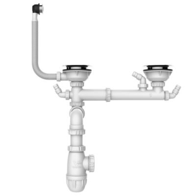 Vidage évier 2 cuves Ø90mm gain d'espace - Valentin