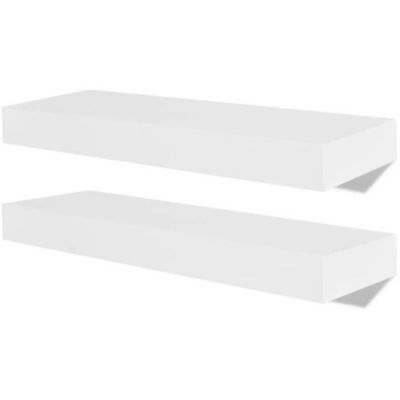 vidaXL 2 étagères murales MDF Blanc Rangement de livres/DVD 242182