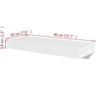 vidaXL 2 étagères murales MDF Blanc Rangement de livres/DVD 242182