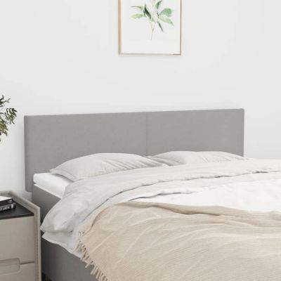 vidaXL 2 x Têtes de Lit Meubles de Chambre à Coucher Accessoires de Lit Simple Têtes de Cadre de Lit Intérieur Gris Clair 345784