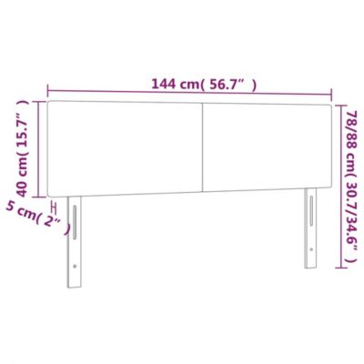 vidaXL 2 x Têtes de Lit Meubles de Chambre à Coucher Accessoires de Lit Simple Têtes de Cadre de Lit Intérieur Gris Clair 345784